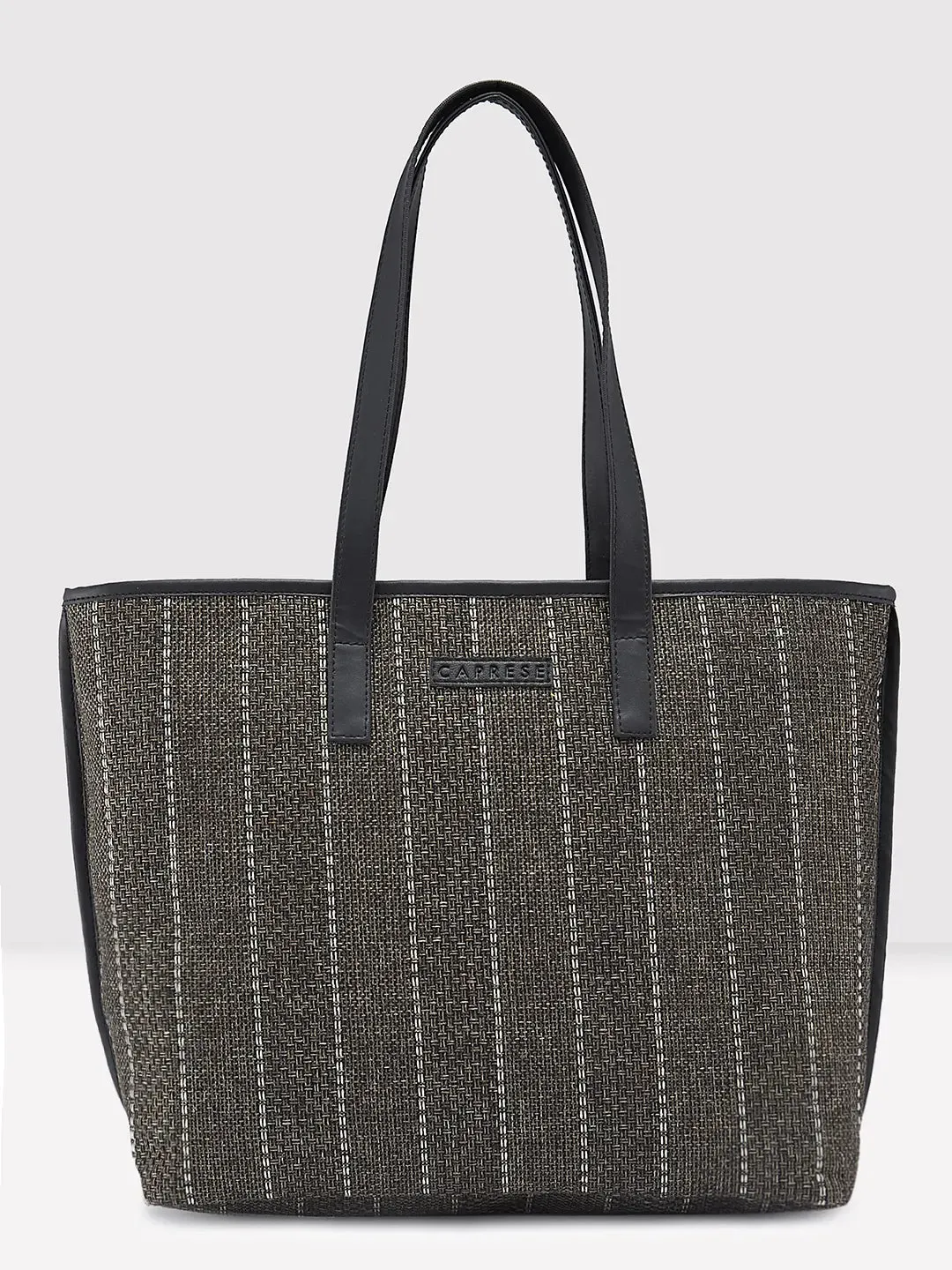 Caprese Evana Medium Striped Brown Tote Bag