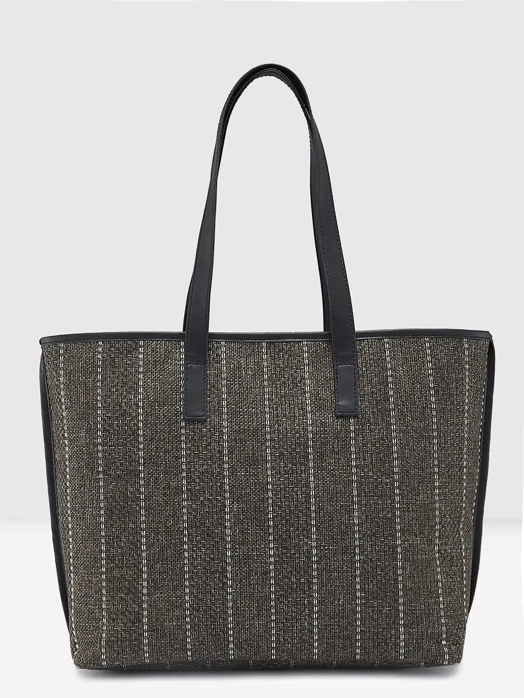 Caprese Evana Medium Striped Brown Tote Bag