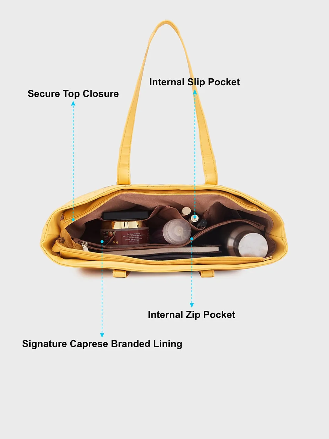 Caprese FREYA Large Yellow Tote Bag