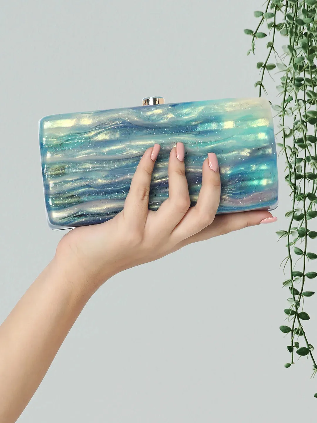 Caprese Gaina Small Blue Clutch