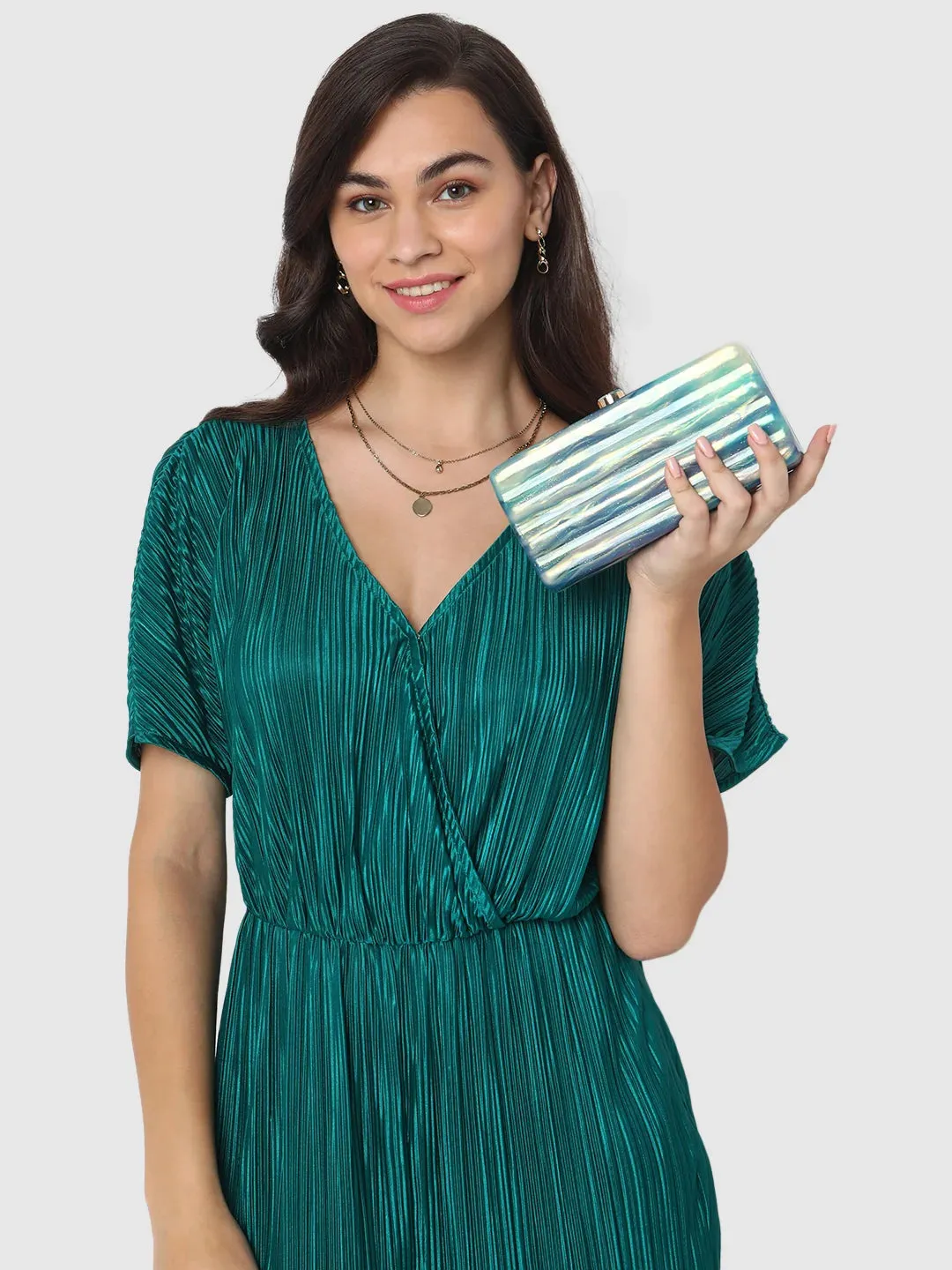 Caprese Gaina Small Blue Clutch