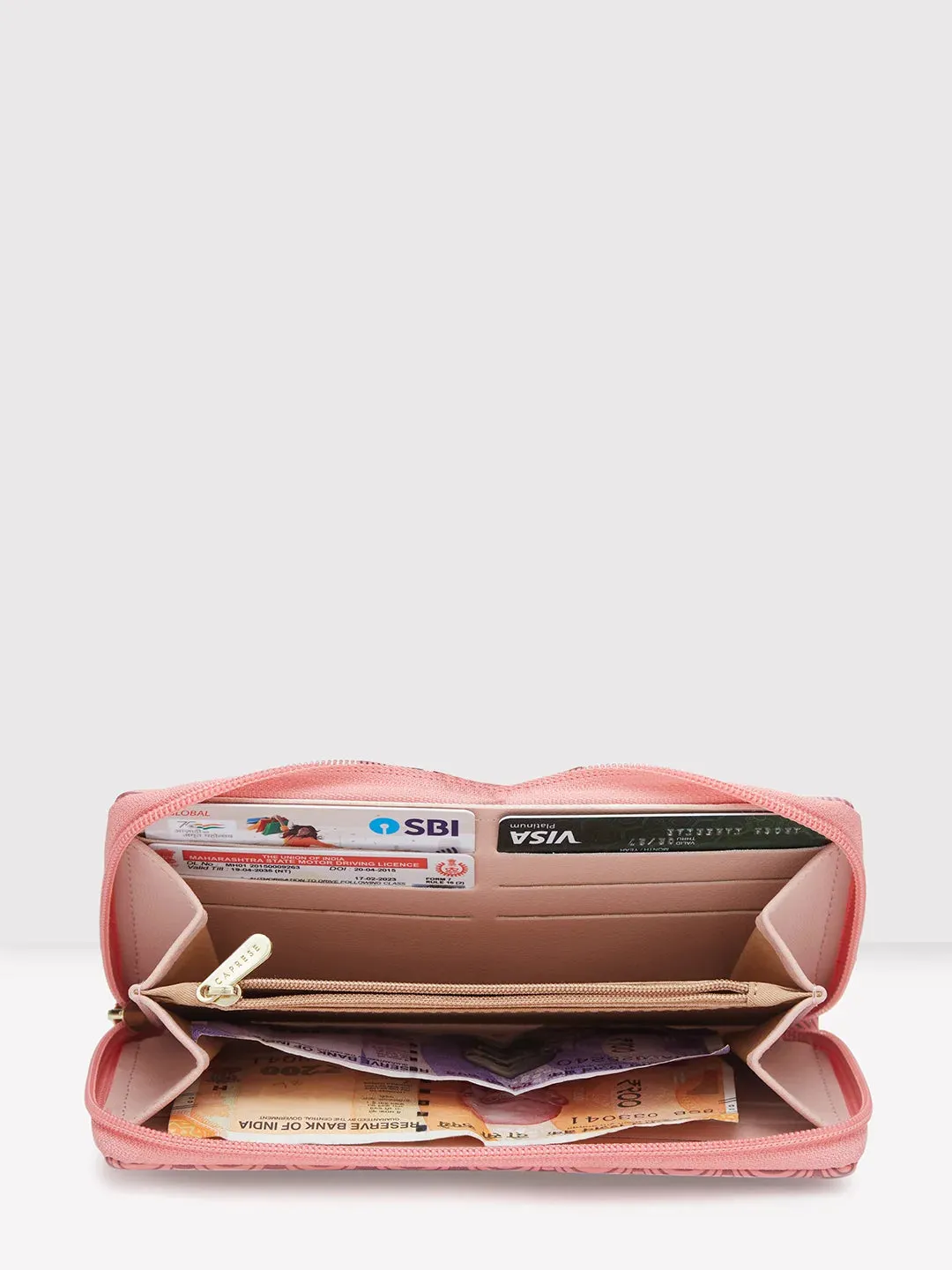 Caprese Greta Large Pink Zip Around Wallet