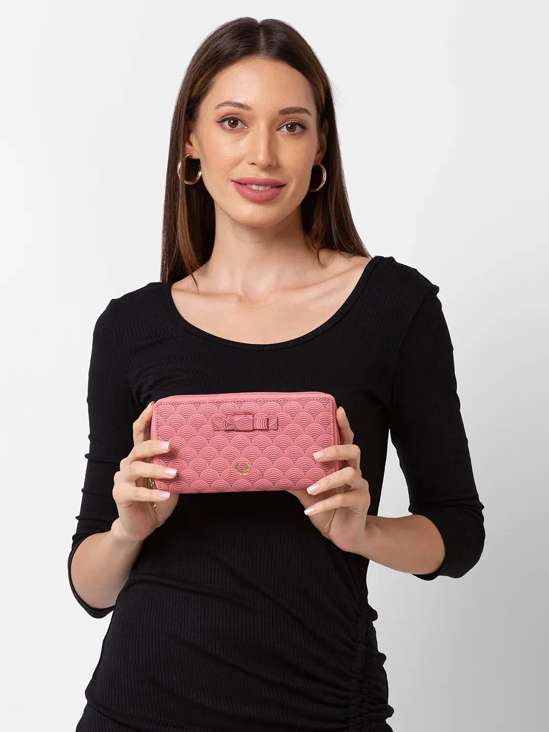 Caprese Greta Large Pink Zip Around Wallet