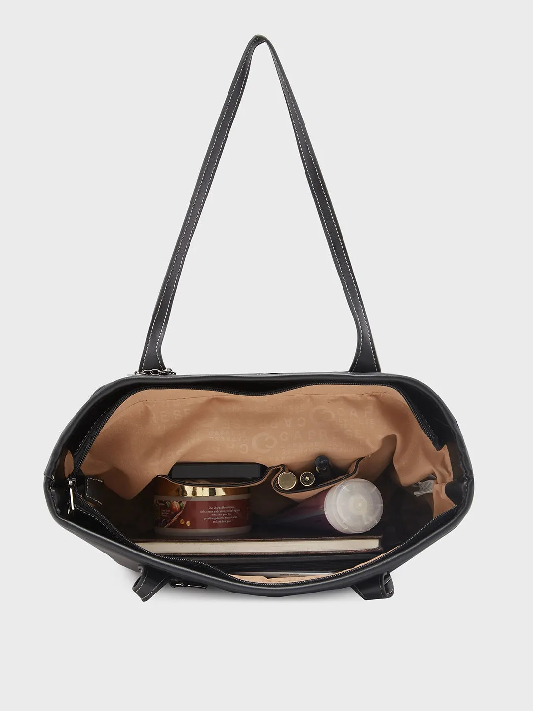 Caprese Gypsy Medium Black Tote Bag