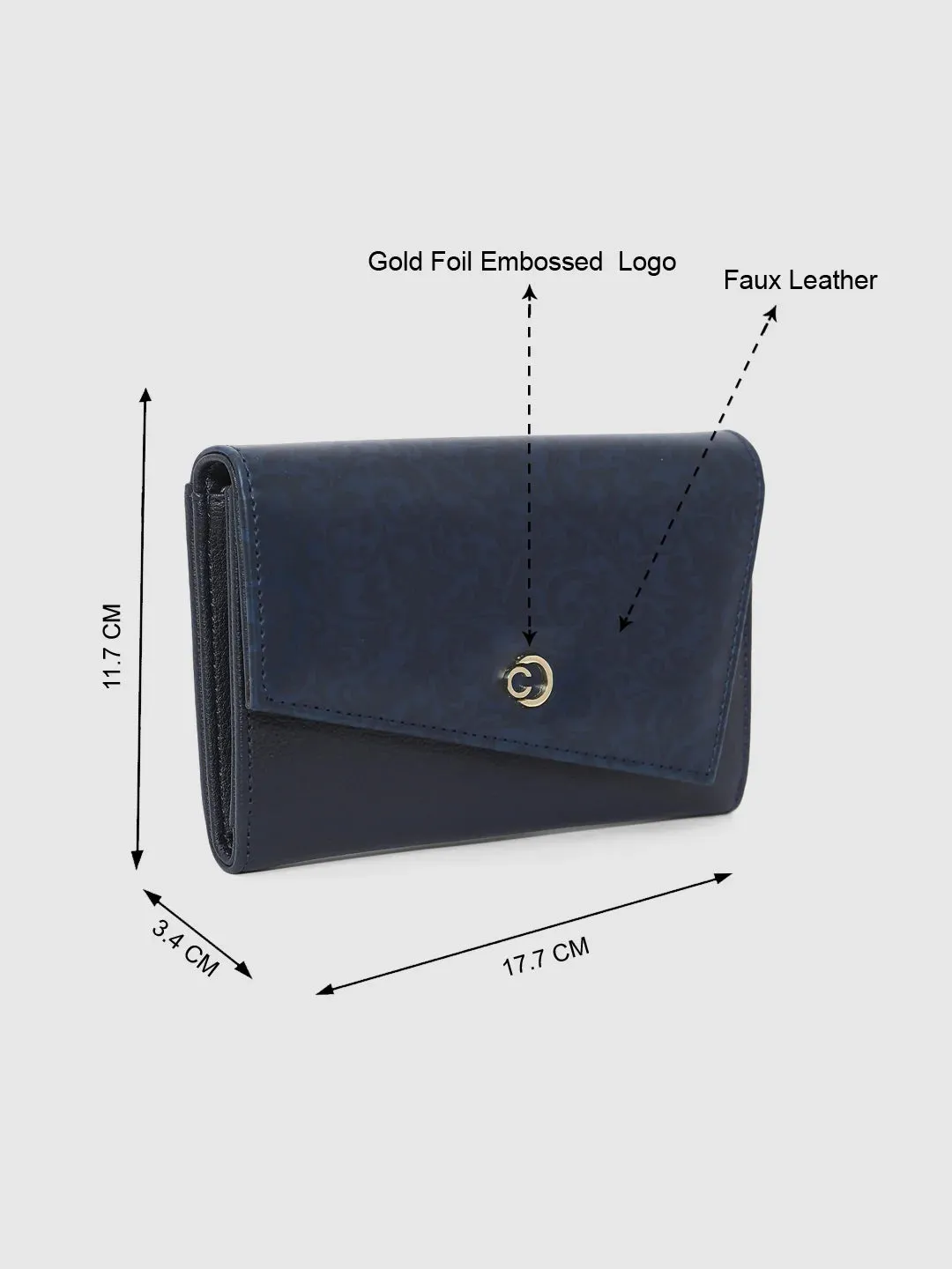 Caprese Helene Large Navy Flapover Wallet