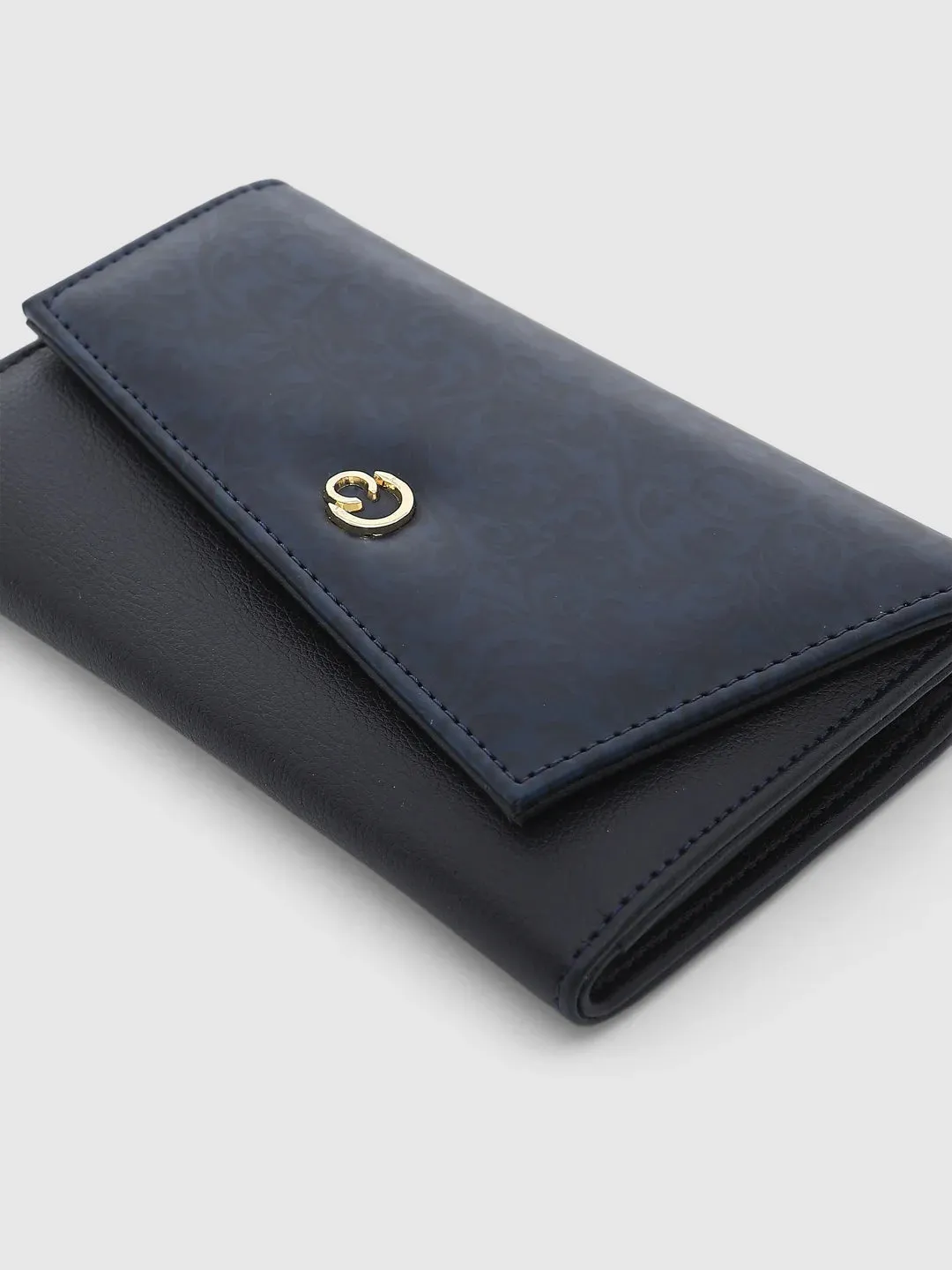 Caprese Helene Large Navy Flapover Wallet