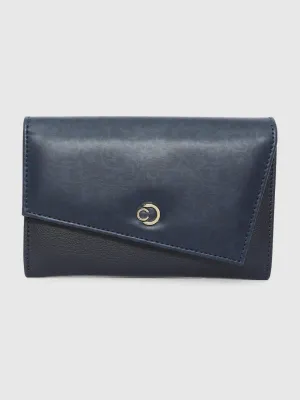 Caprese Helene Large Navy Flapover Wallet