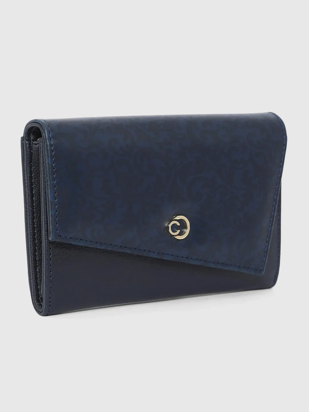 Caprese Helene Large Navy Flapover Wallet