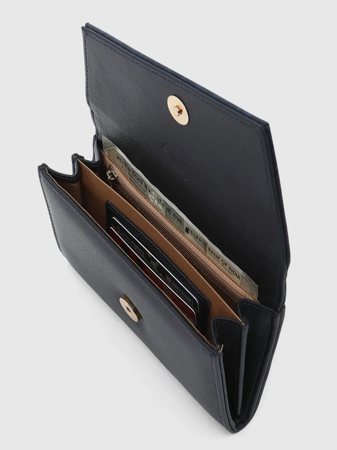 Caprese Helene Large Navy Flapover Wallet