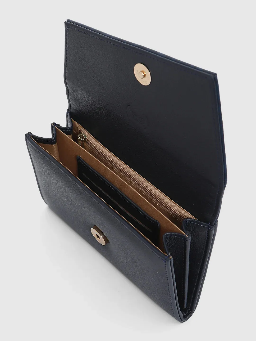 Caprese Helene Large Navy Flapover Wallet