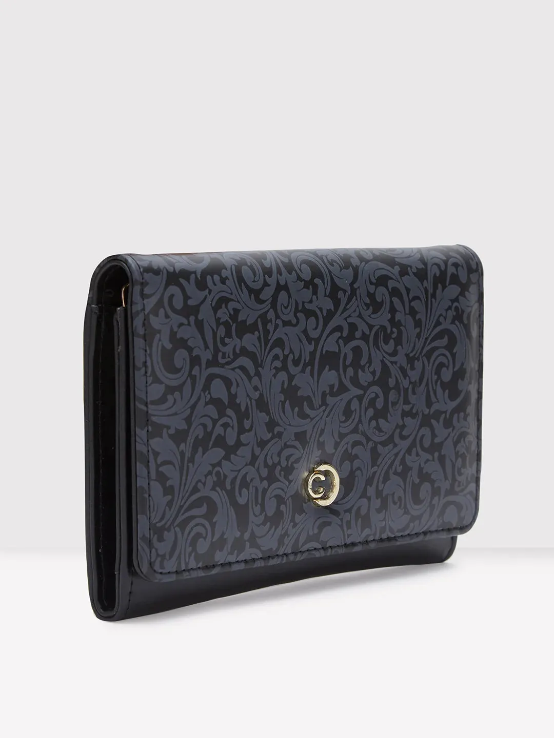Caprese Helene Medium Black Flapover Wallet