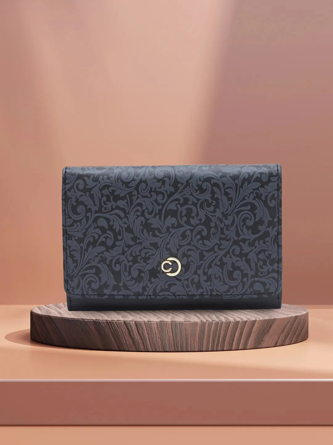Caprese Helene Medium Black Flapover Wallet