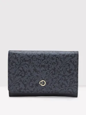 Caprese Helene Medium Black Flapover Wallet