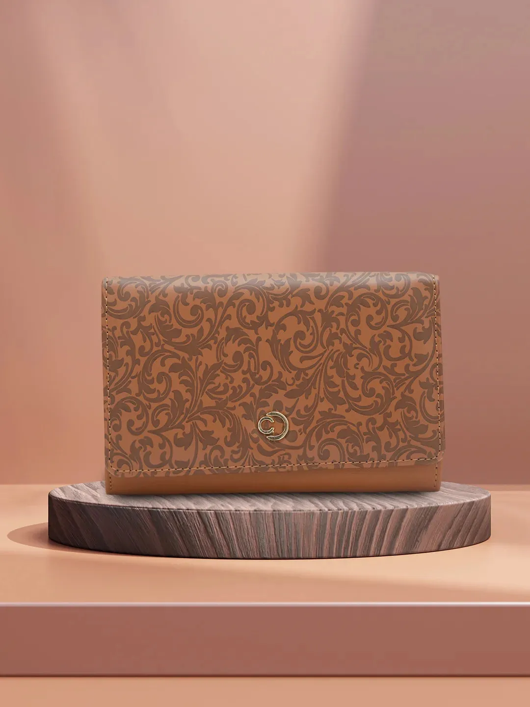 Caprese Helene Medium Tan Flapover Wallet