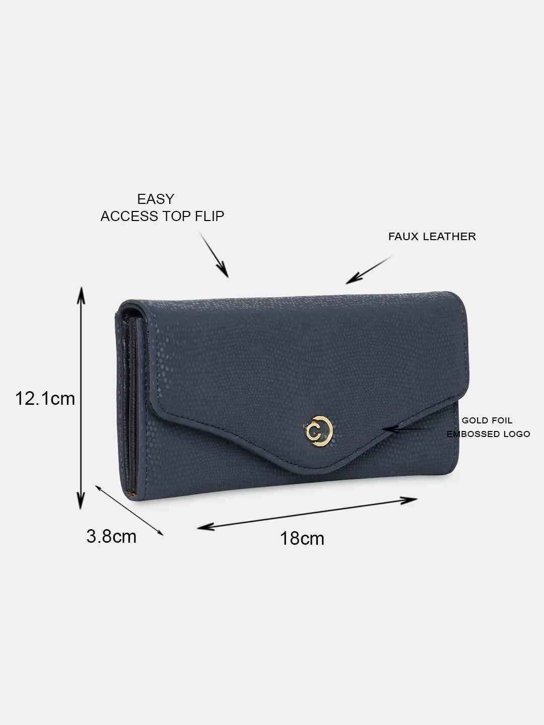 Caprese Ingrid Large Navy Flapover Wallet