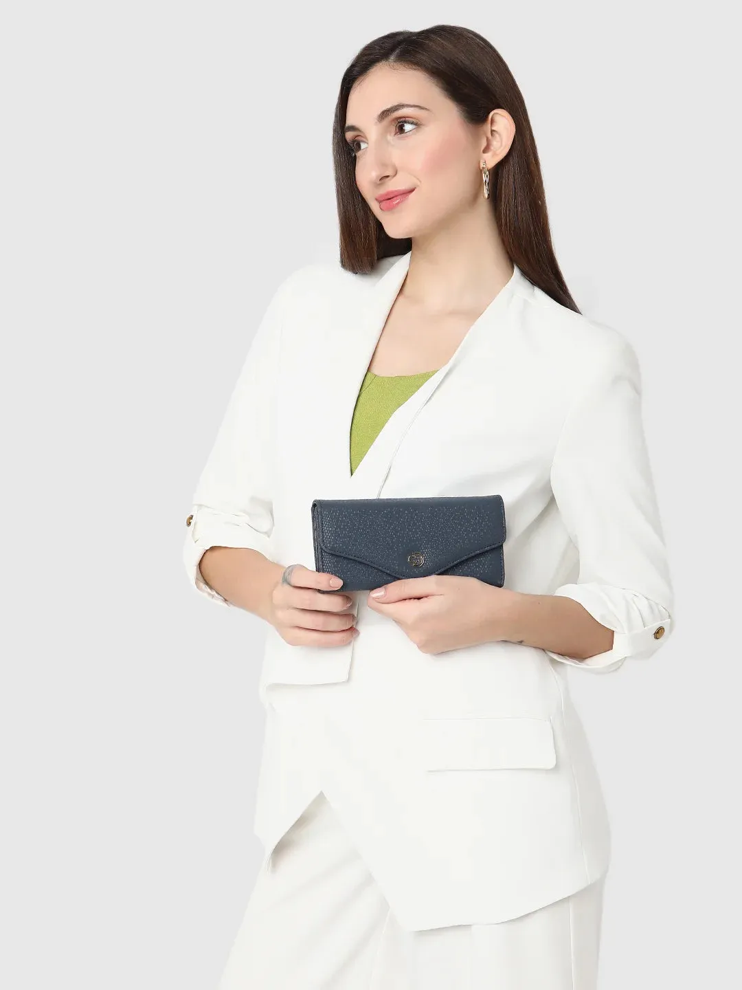 Caprese Ingrid Large Navy Flapover Wallet