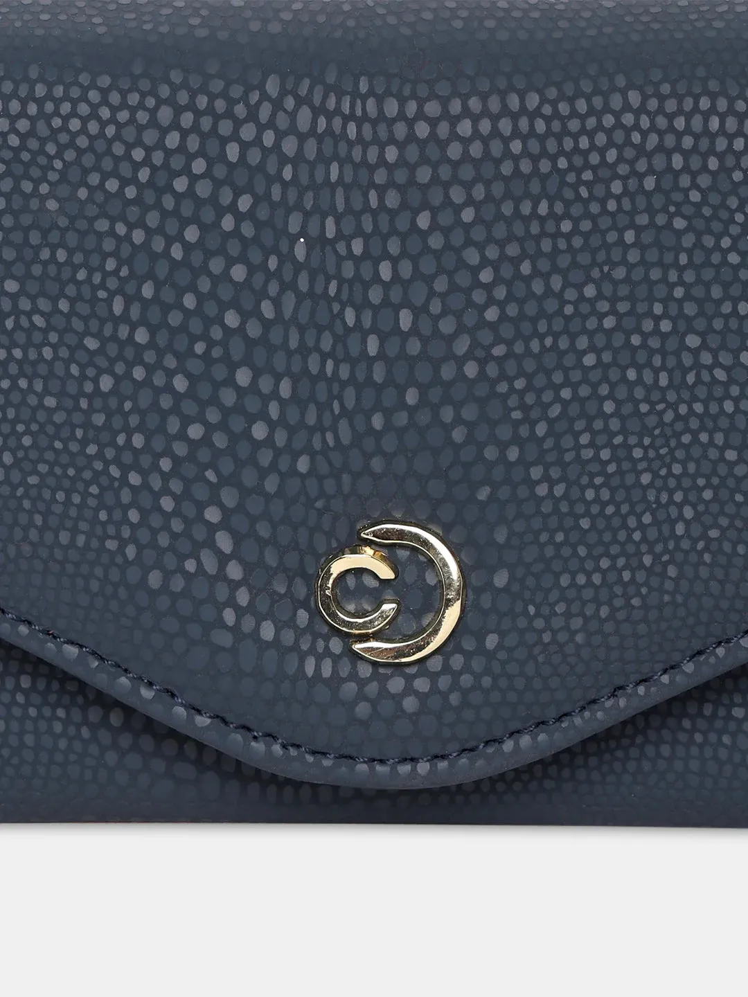 Caprese Ingrid Large Navy Flapover Wallet