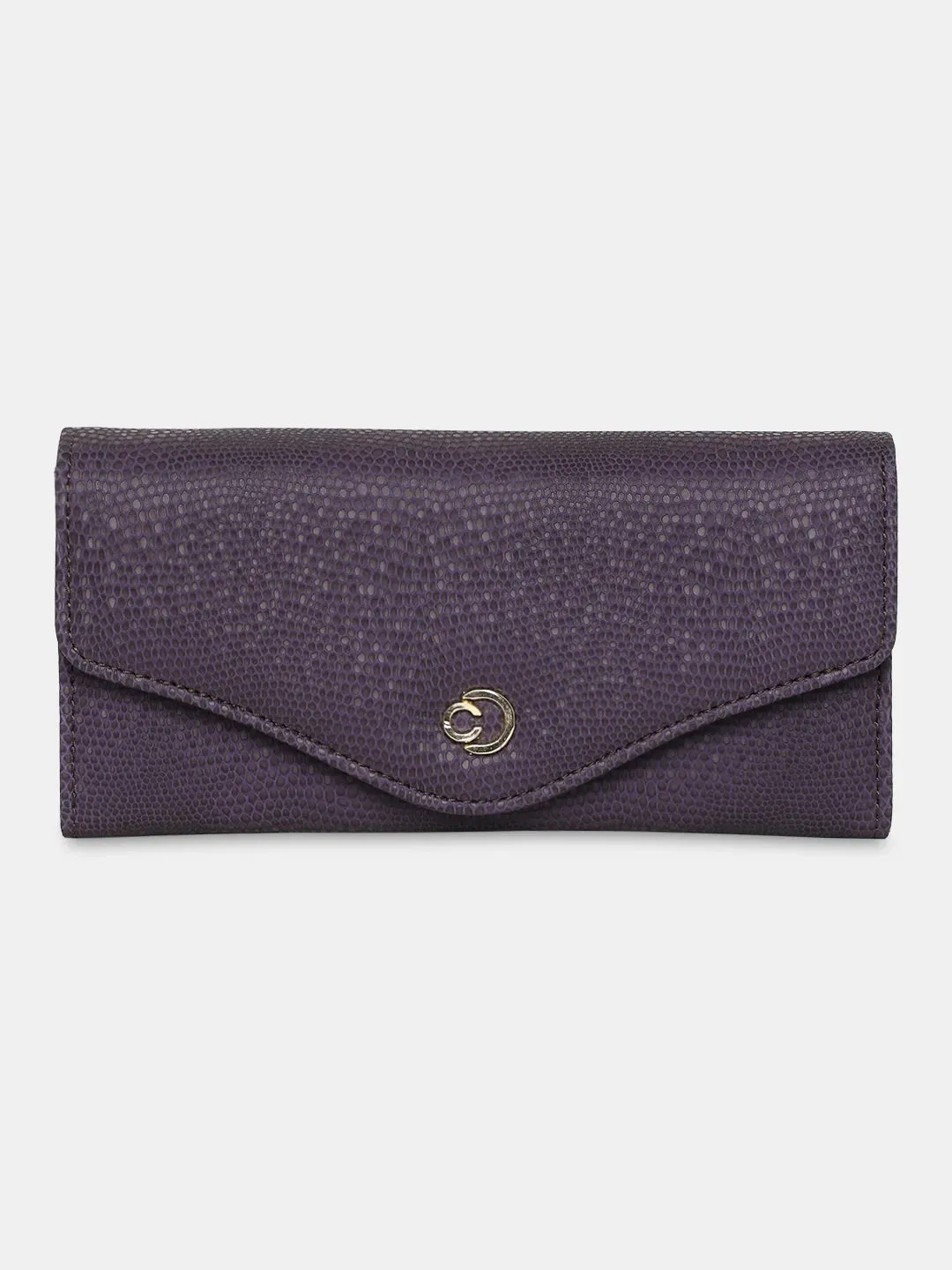 Caprese Ingrid Large Plum Flapover Wallet