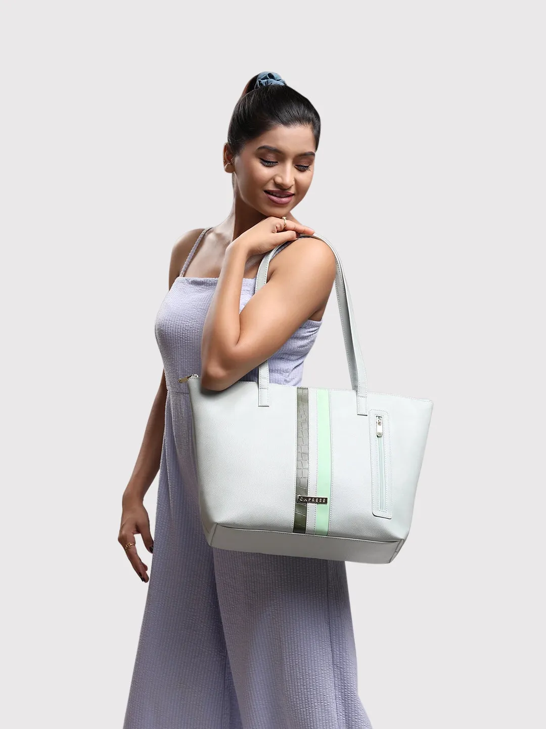 Caprese Irina Large Dull Green Tote Bag