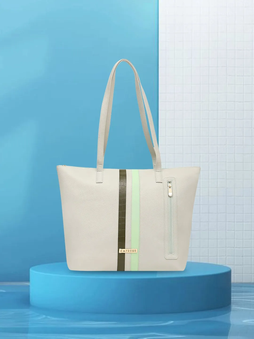Caprese Irina Large Dull Green Tote Bag