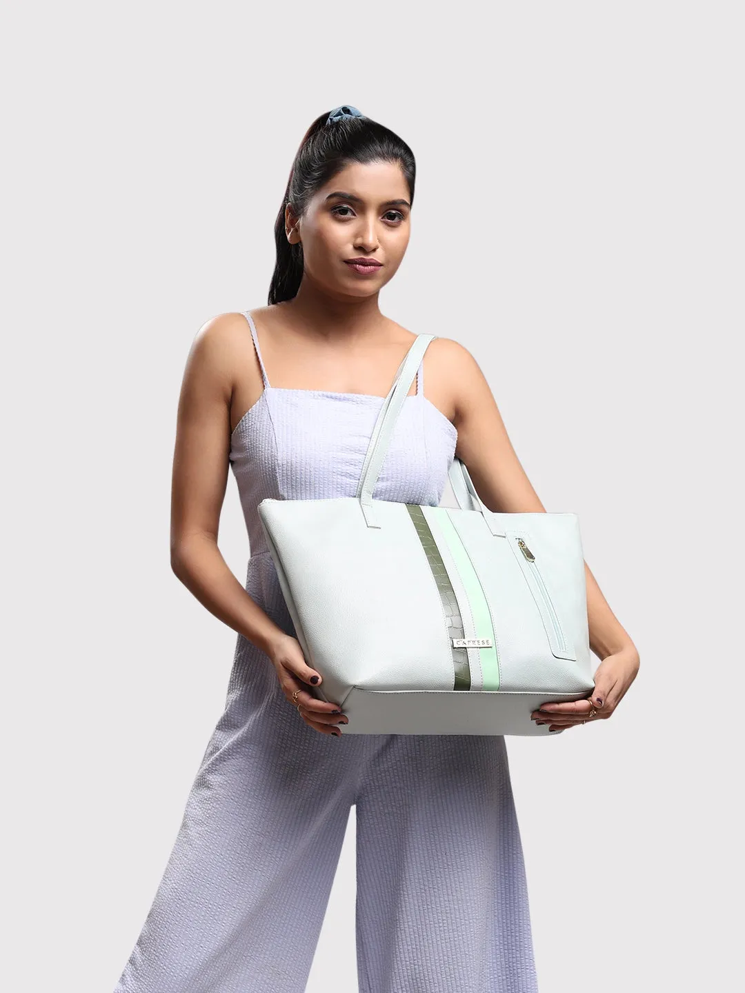 Caprese Irina Large Dull Green Tote Bag