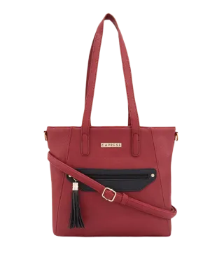 Caprese Jane Large Deep Red Tote Bag