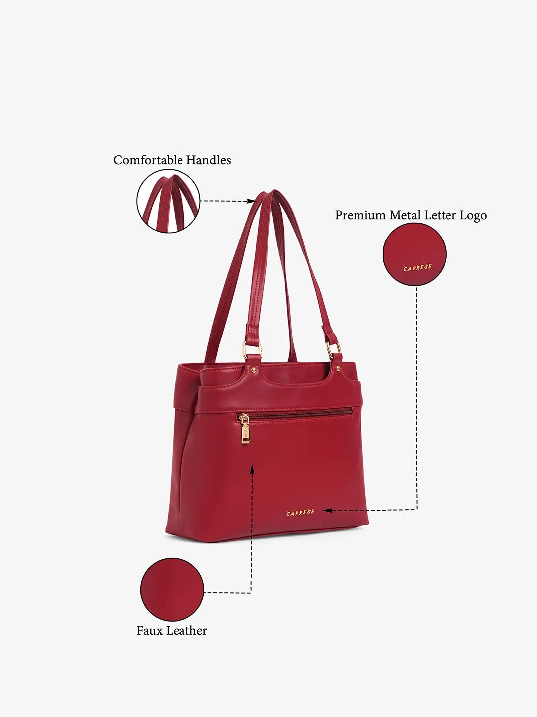 Caprese Jessica Medium Red Tote Bag