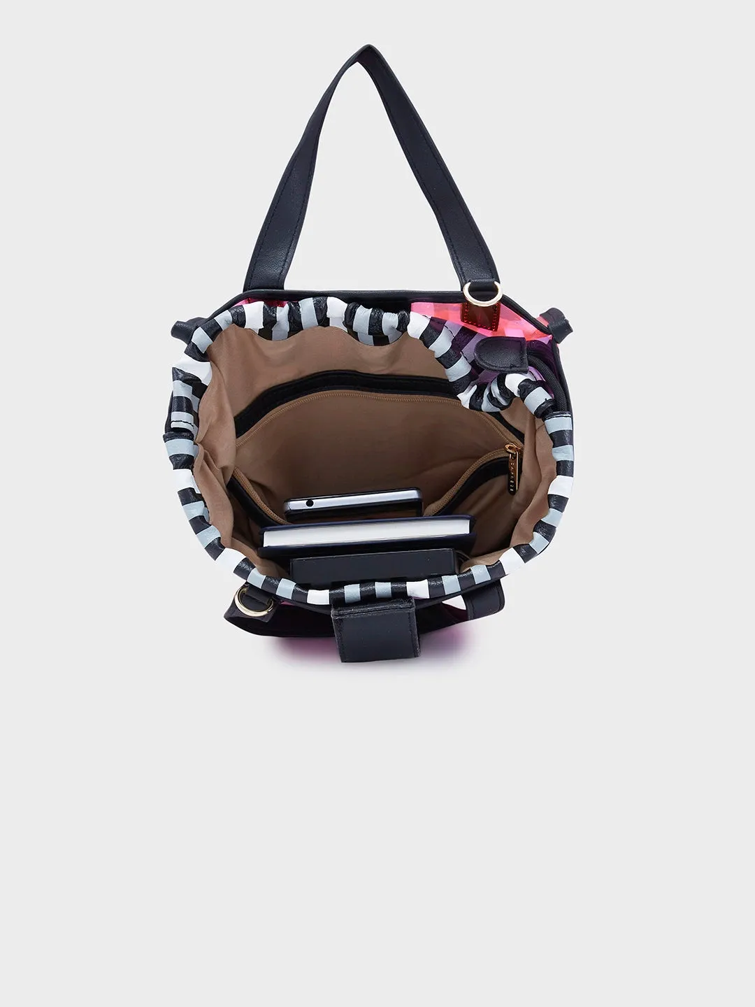 Caprese Josie Small Plastic PinkTote Bag