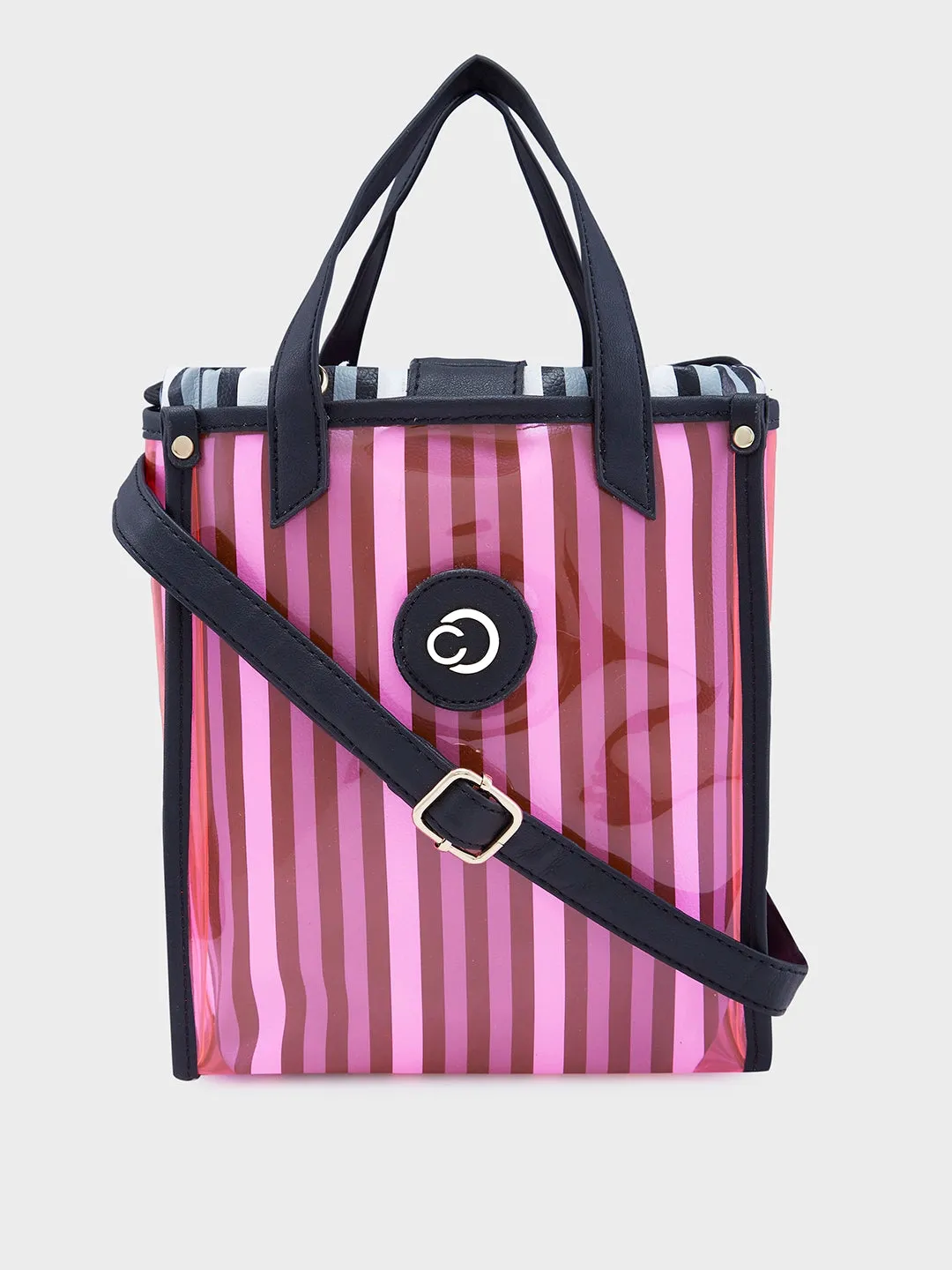 Caprese Josie Small Plastic PinkTote Bag
