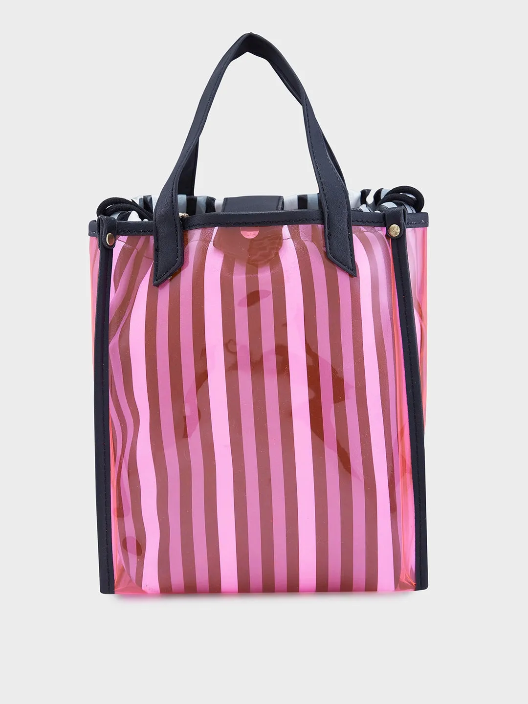 Caprese Josie Small Plastic PinkTote Bag