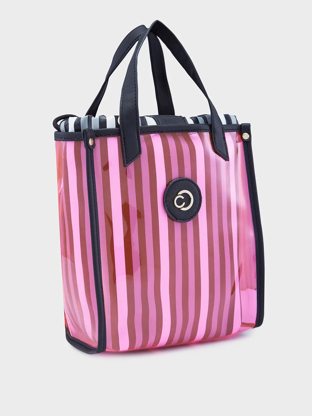 Caprese Josie Small Plastic PinkTote Bag