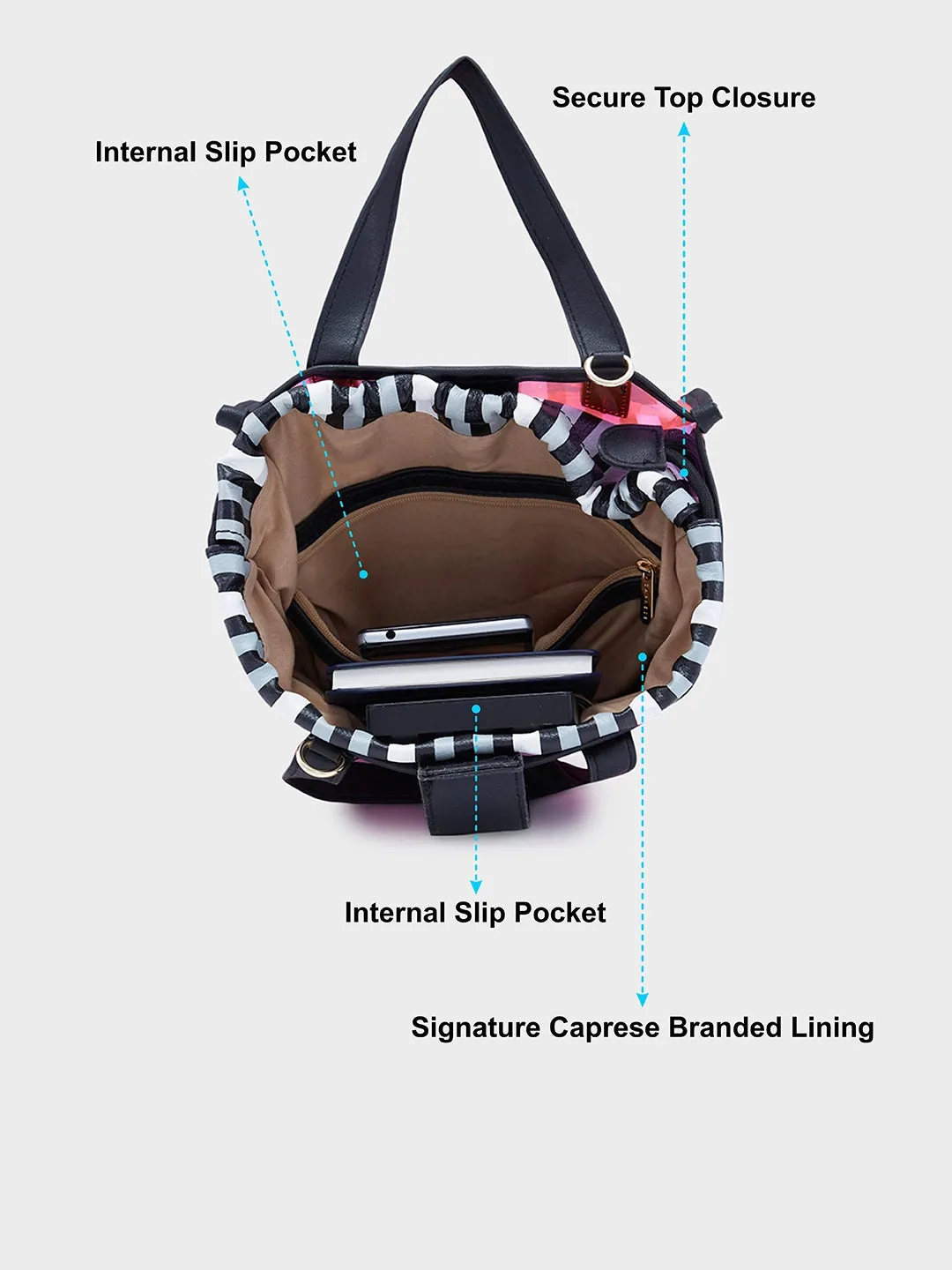 Caprese Josie Small Plastic PinkTote Bag