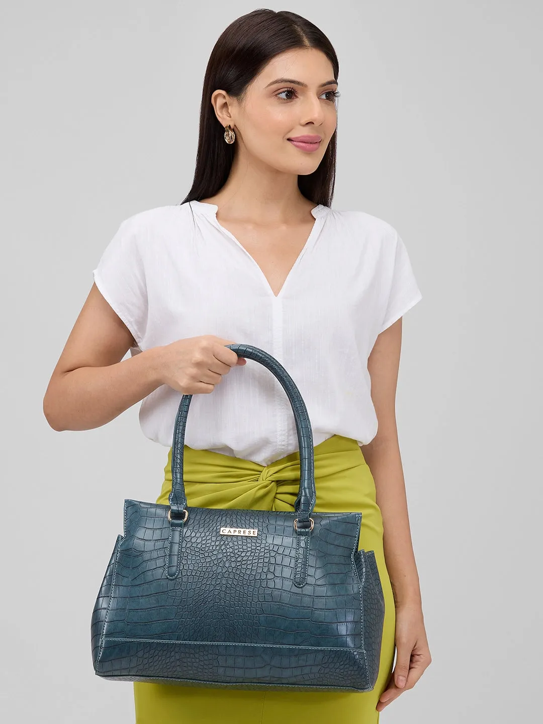Caprese Kathey Medium Teal Tote Bag