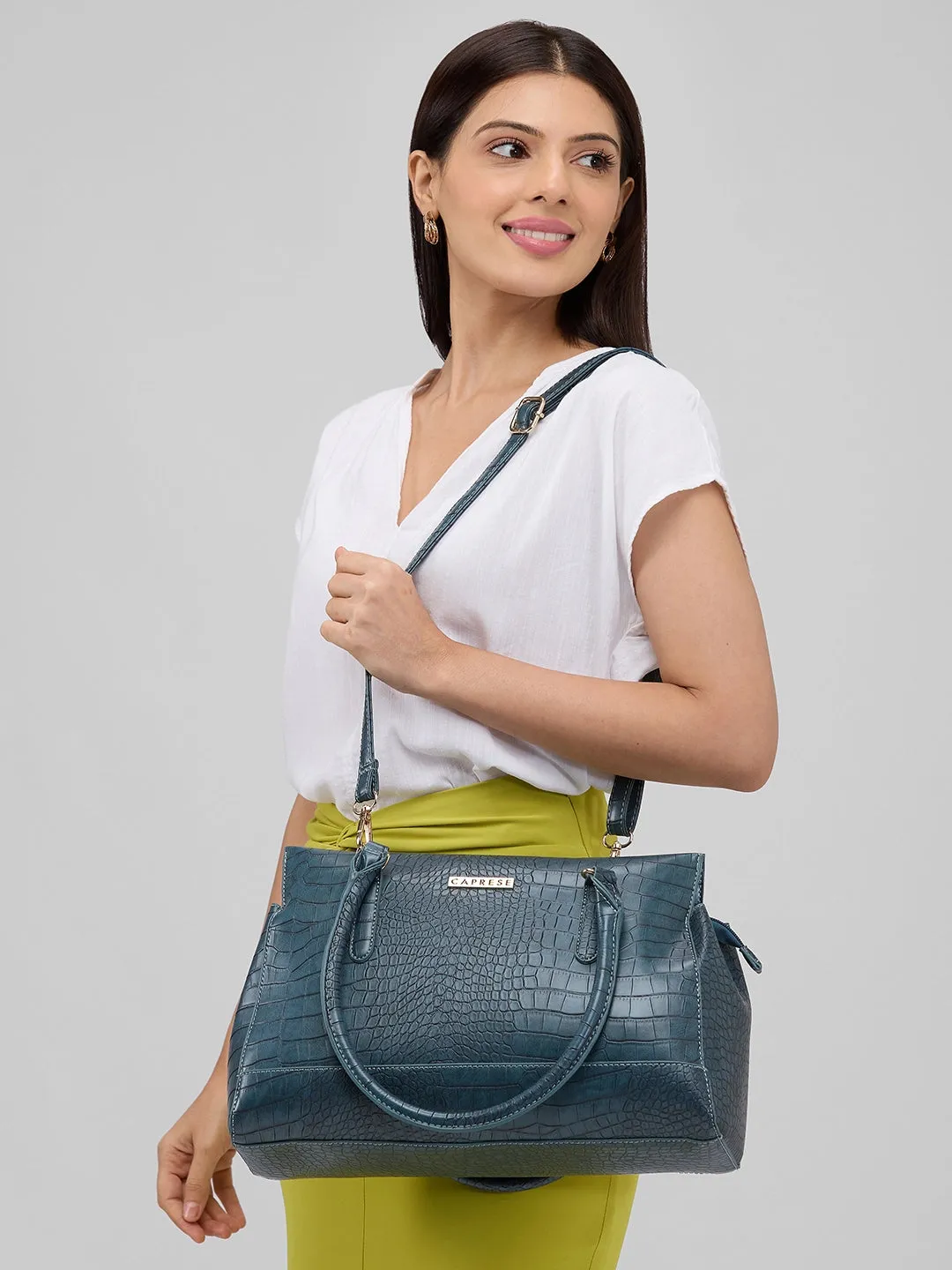 Caprese Kathey Medium Teal Tote Bag
