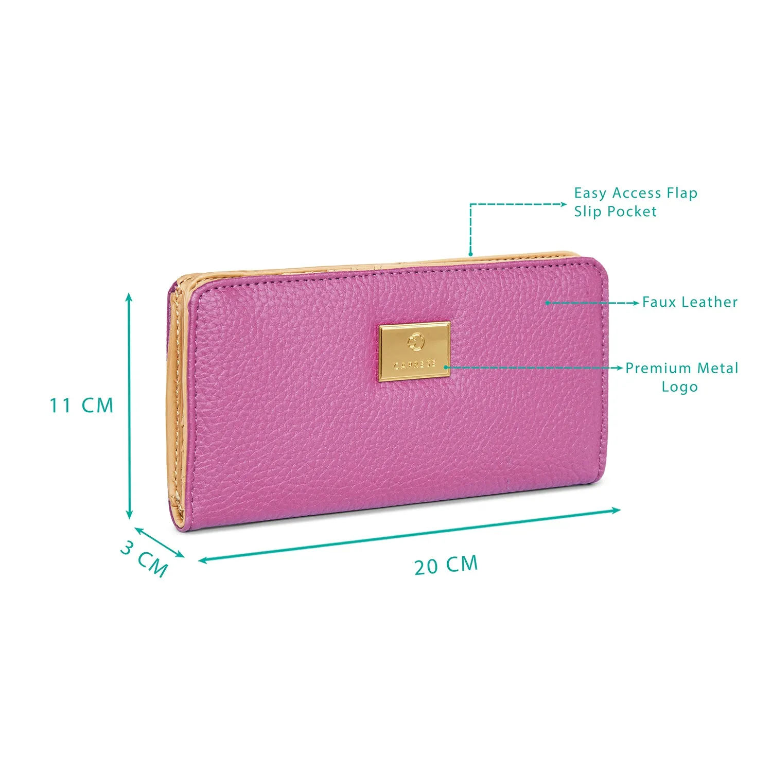 Caprese Kristin Medium Dark Pink Fold Wallet