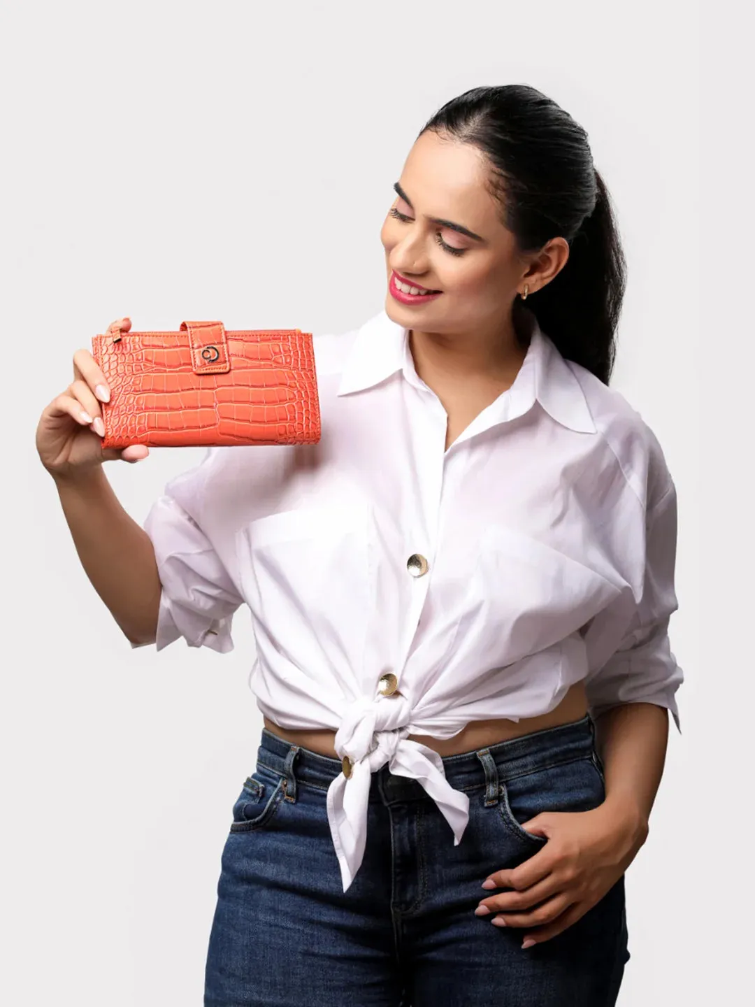 Caprese Luna Medium Orange Bifold Wallet