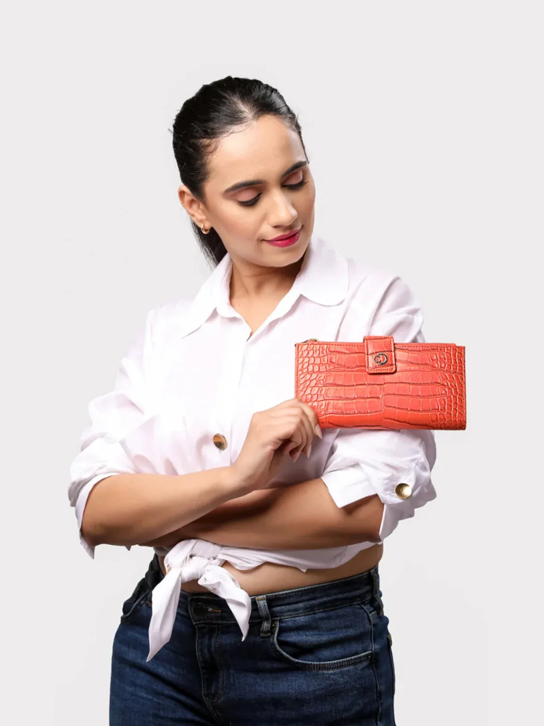 Caprese Luna Medium Orange Bifold Wallet