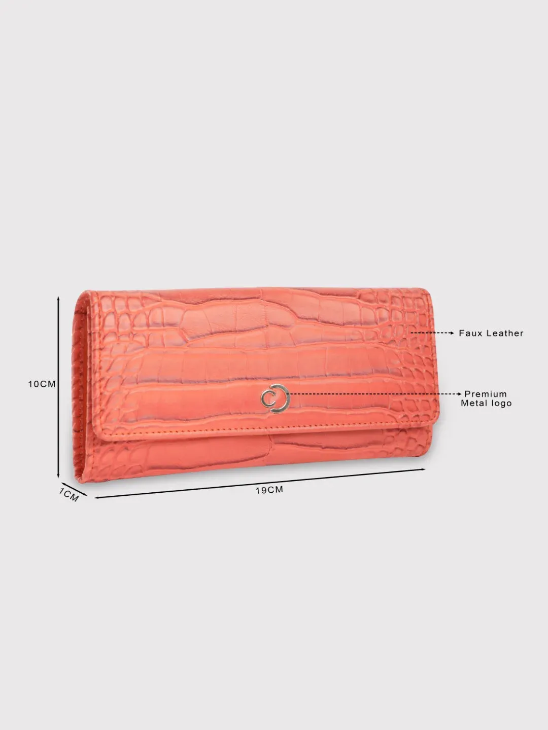Caprese Luna Medium Orange Flap Wallet