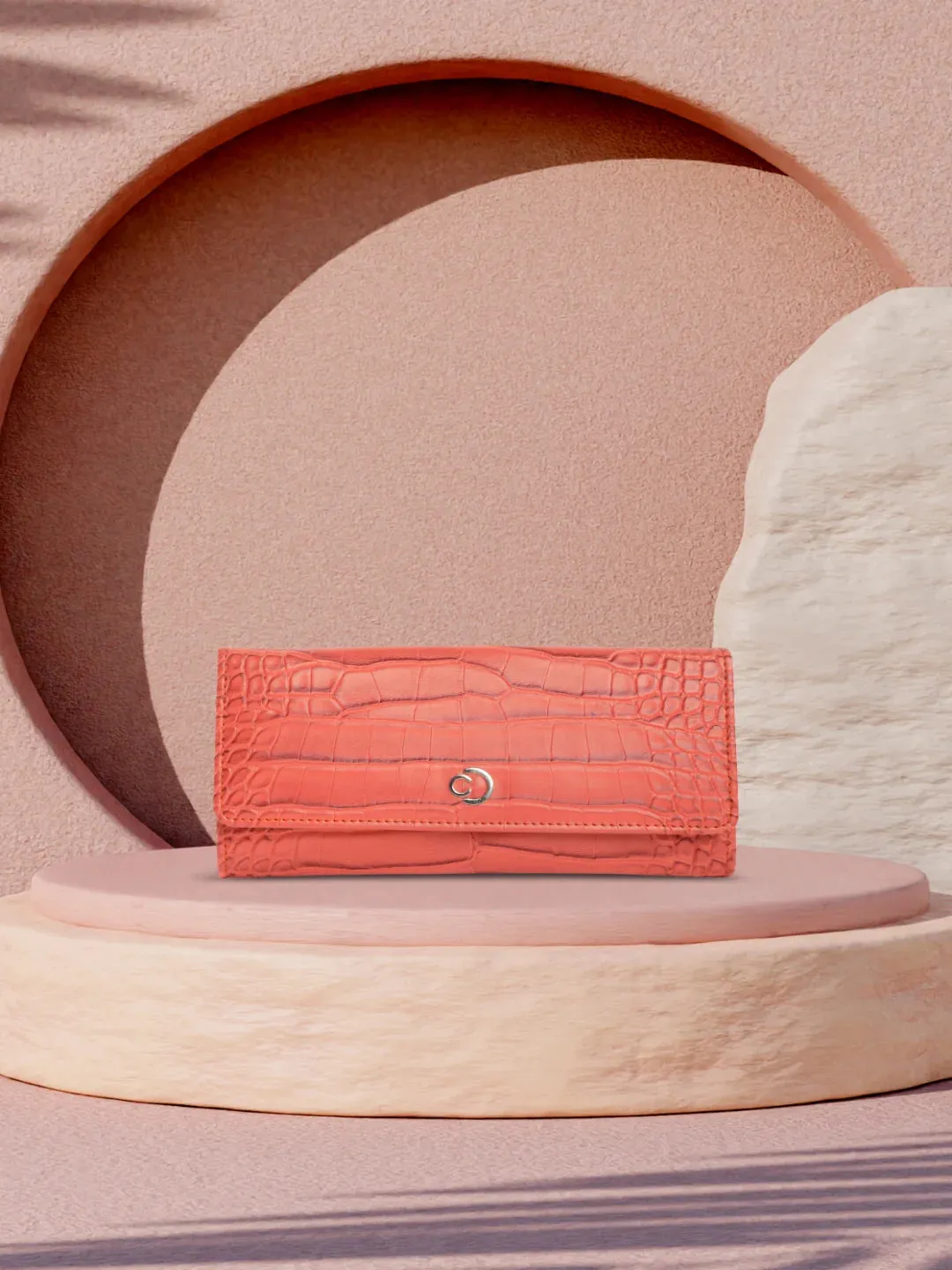 Caprese Luna Medium Orange Flap Wallet