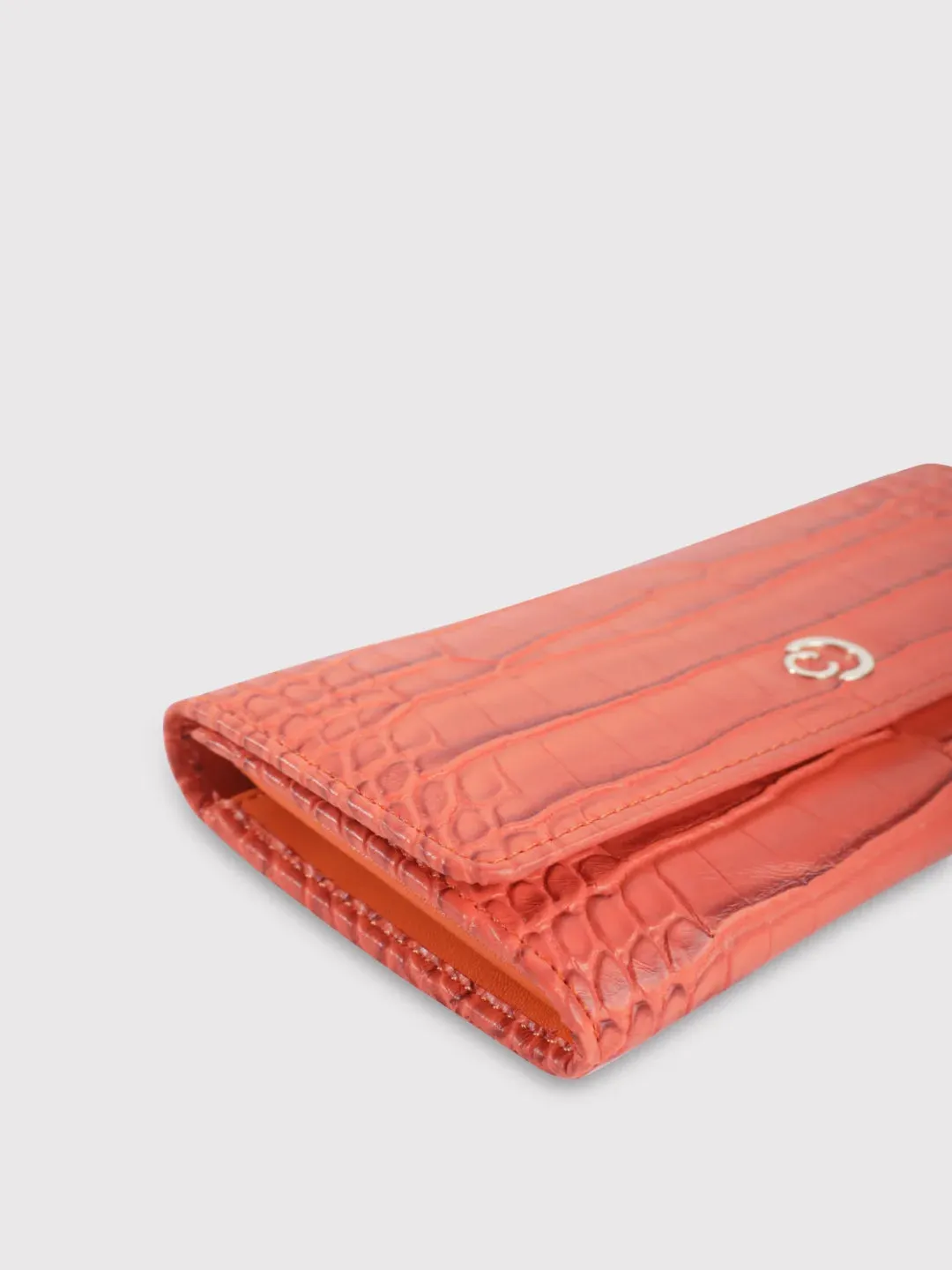 Caprese Luna Medium Orange Flap Wallet