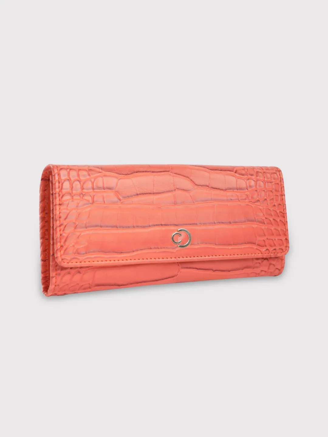 Caprese Luna Medium Orange Flap Wallet