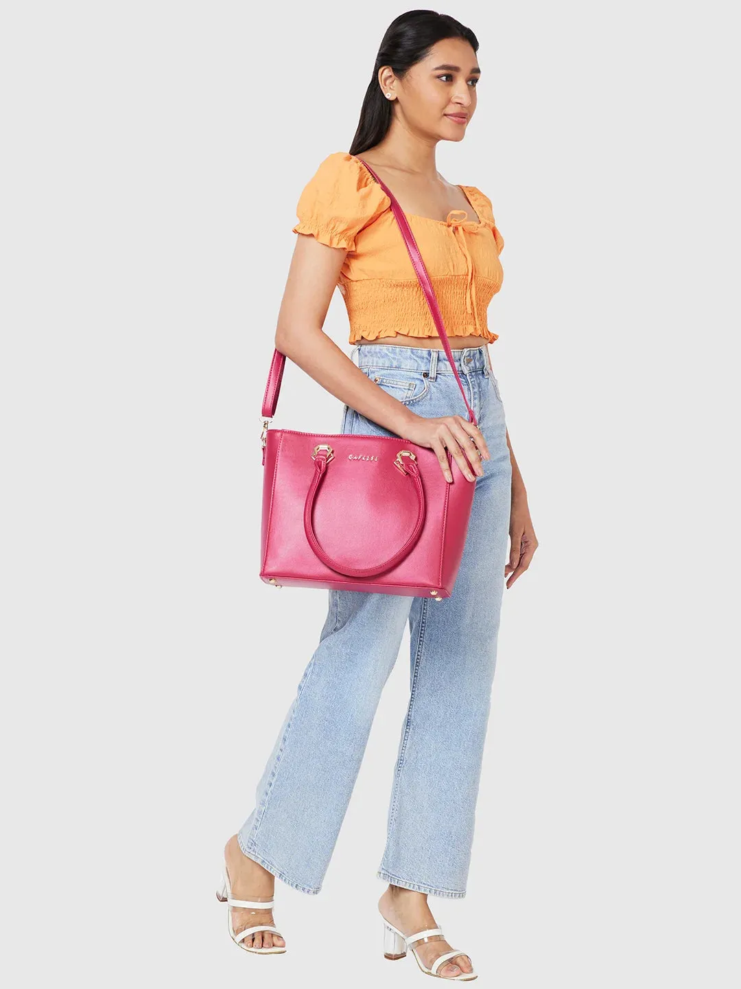 Caprese Lydia Medium Raspberry Pink Tote Bag
