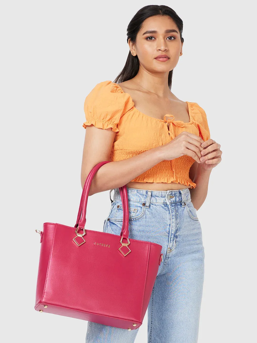 Caprese Lydia Medium Raspberry Pink Tote Bag