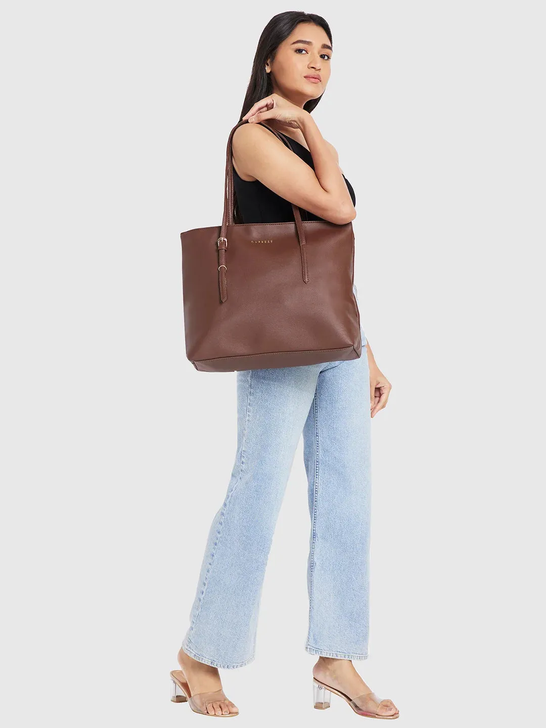 Caprese Lyla Large Brown Tote Bag