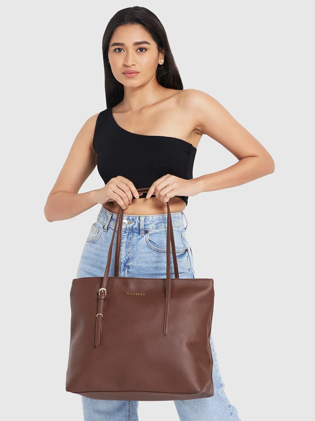 Caprese Lyla Large Brown Tote Bag