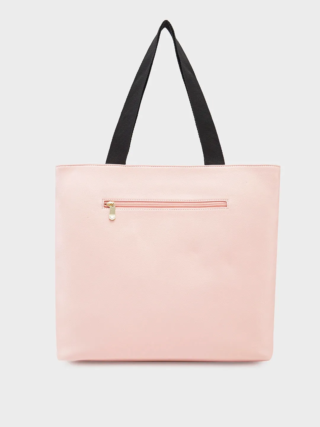 Caprese Macy Large Pink & Black Tote Bag