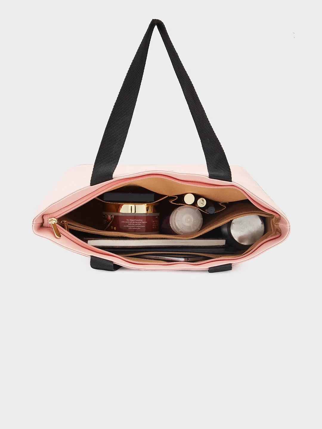 Caprese Macy Large Pink & Black Tote Bag