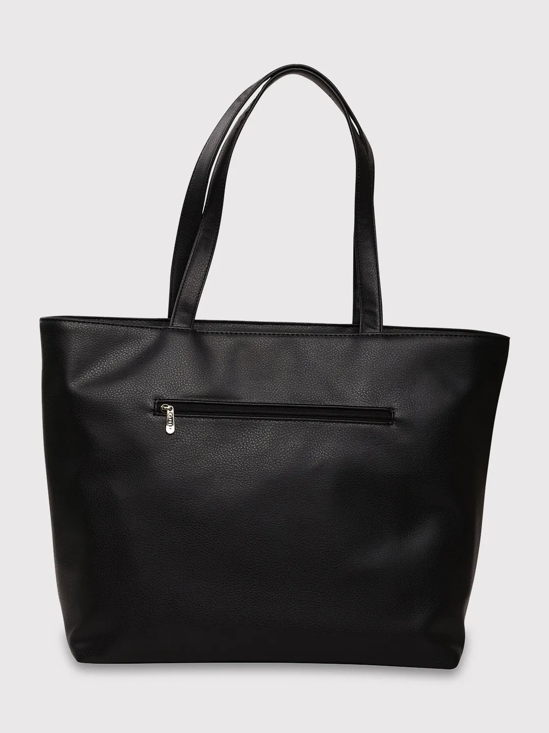 Caprese Marciano Medium Striped Black Tote Bag