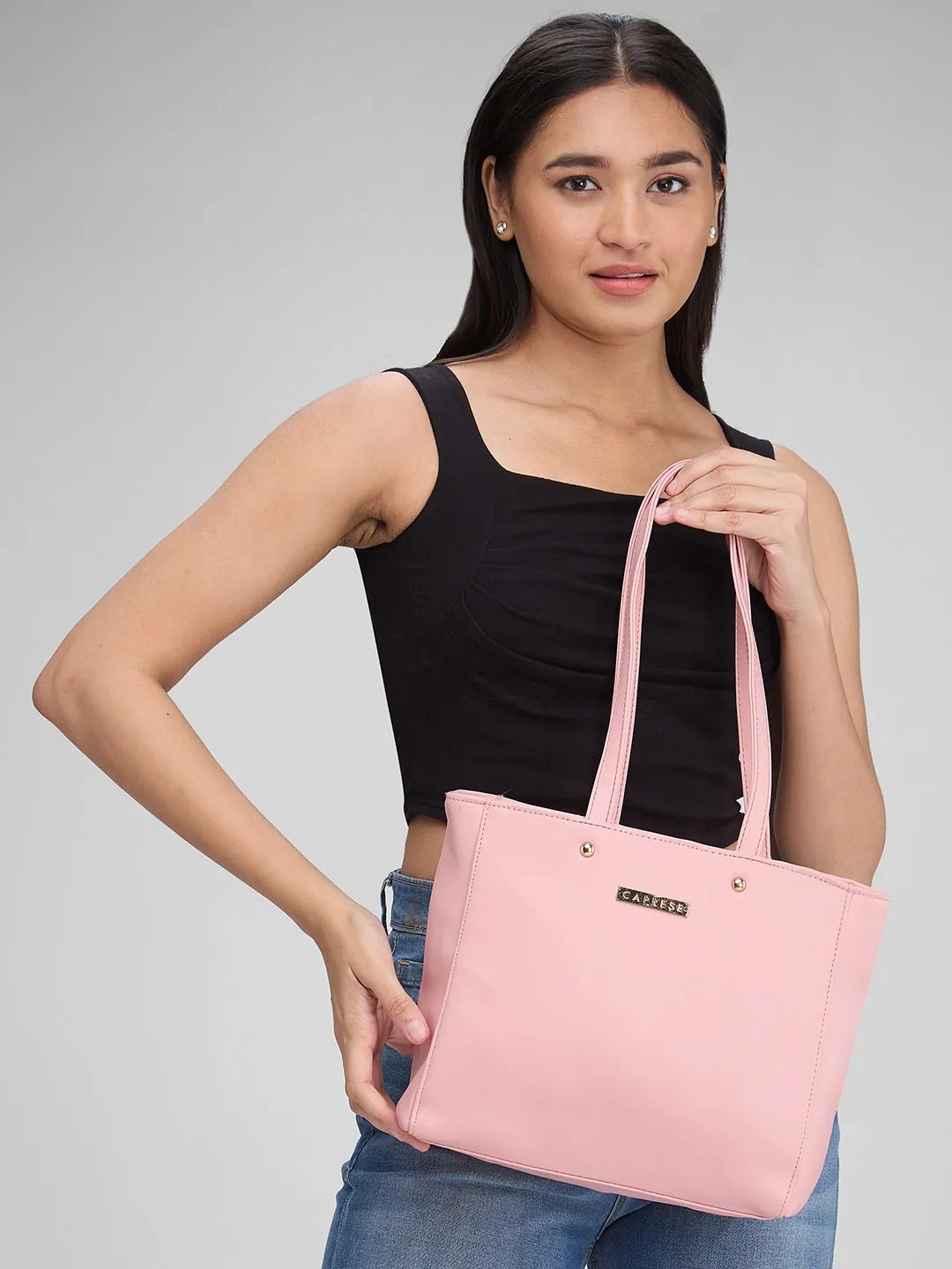 Caprese Meraki Medium Blush Tote Bag