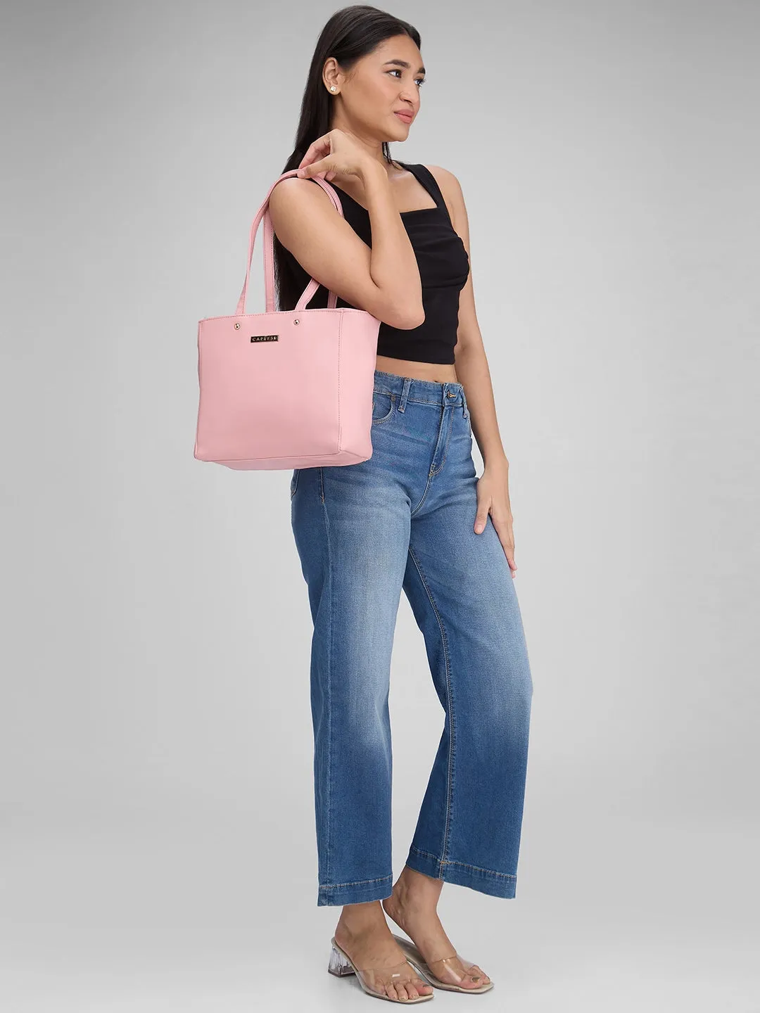 Caprese Meraki Medium Blush Tote Bag